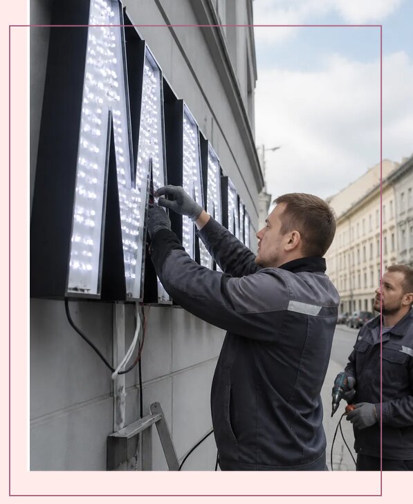 Изготовление и монтаж светодиодных LED вывесок в Пензе
