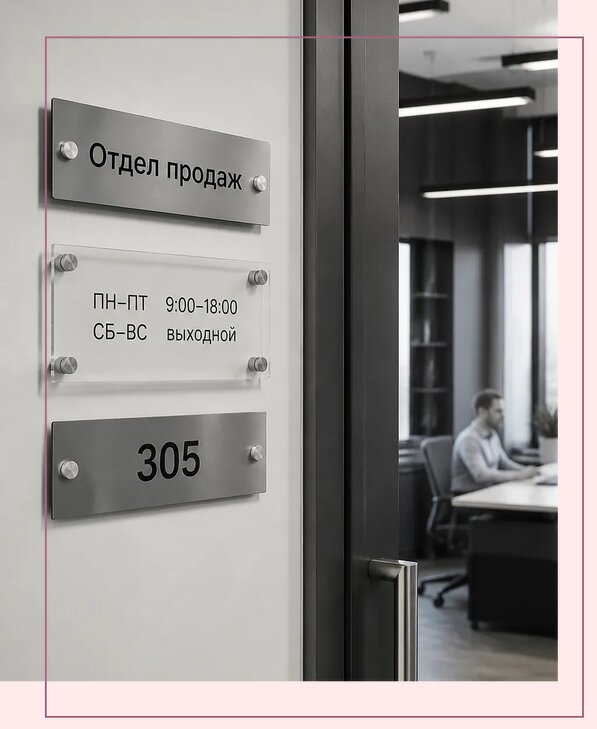 Офисные таблички на дверь в Пензе по цене от 5030 р. | Аванза-Пнз